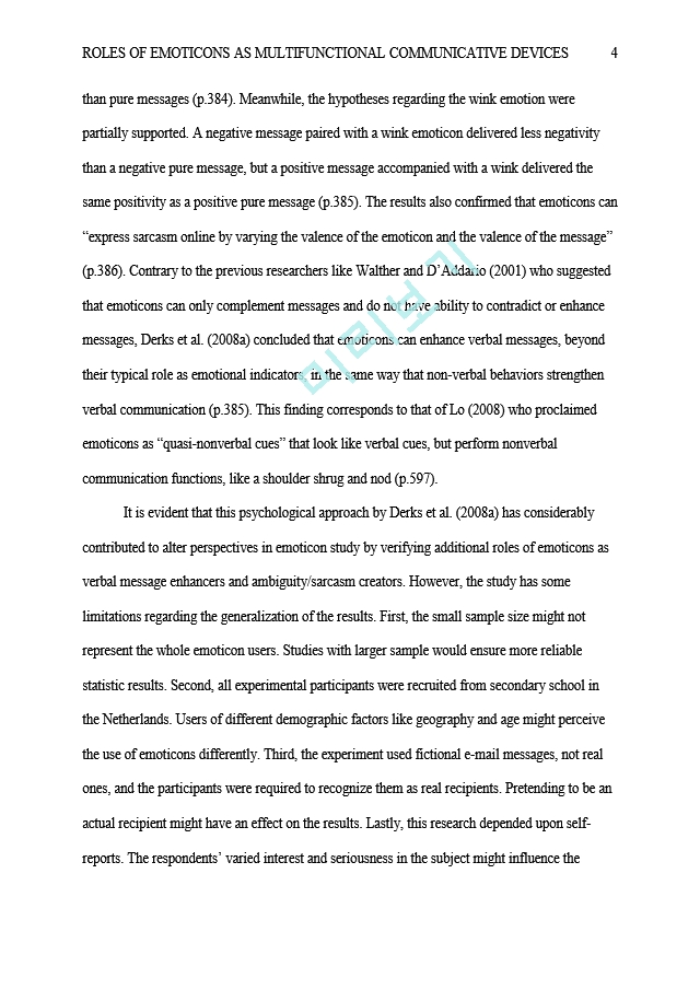 The Roles of Emoticons as Multifunctional Communicative Devices   (4 )